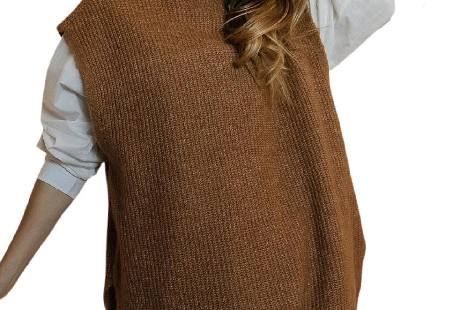 VERO MODA Women's Devi Long Vest Brown