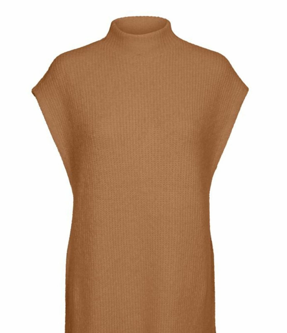 VERO MODA Women's Devi Long Vest Brown Size Large