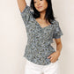 VERO MODA Women's Gillie Peplum Blouse Black Size Small
