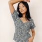 VERO MODA Women's Gillie Peplum Blouse Black Size Small