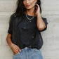 VERO MODA Women's Isaiah Studded Tee Black Size Small