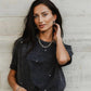 VERO MODA Women's Isaiah Studded Tee Black Size Small