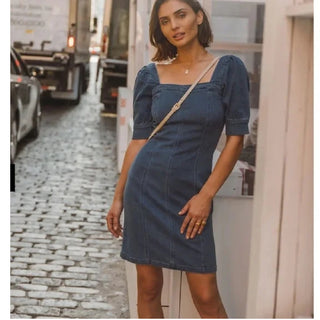 VERO MODA Women's Lille Denim Dress Blue