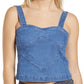 VERO MODA Women's Sandy Cutline Top Blue Size Large