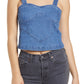 VERO MODA Women's Sandy Cutline Top Blue Size Large