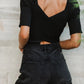 VERO MODA Women's Michaelis Ribbed Top Black Size Large