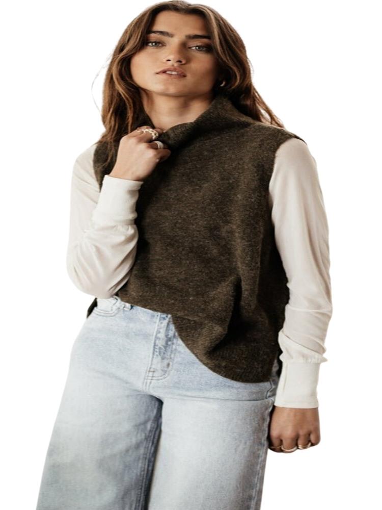 VERO MODA Women's Lia Sweater Vest Green