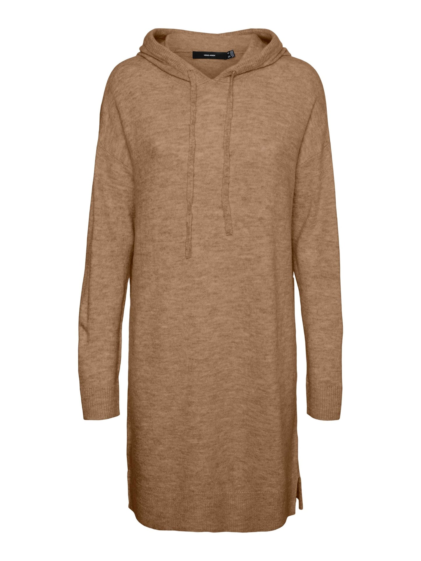 VERO MODA Women's Lefile Hooded Long Sleeve Sweater Dress Brown