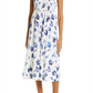 Baum Und Pferdgarten Admore Floral Print Smocked Organic Cotton Dress In Blue Tulip Size 8 Us