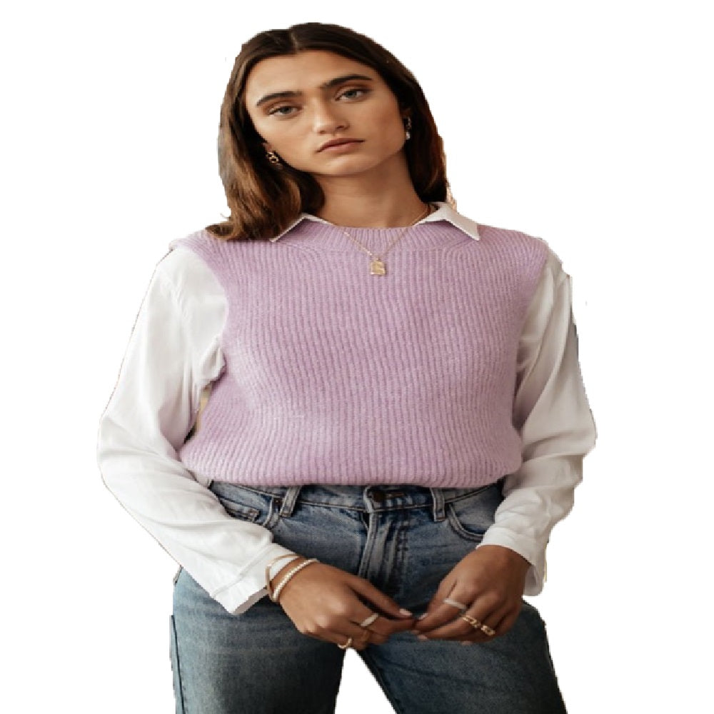 VERO MODA Women's Ruth Sweater Vest Purple Size Smal