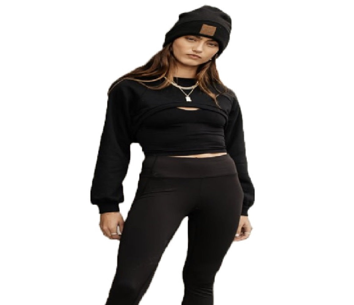 VERO MODA Women's Alia Ultra Cropped Sweater Black