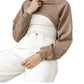 VERO MODA Women's Alia Ultra Cropped Sweater Brown Size Small