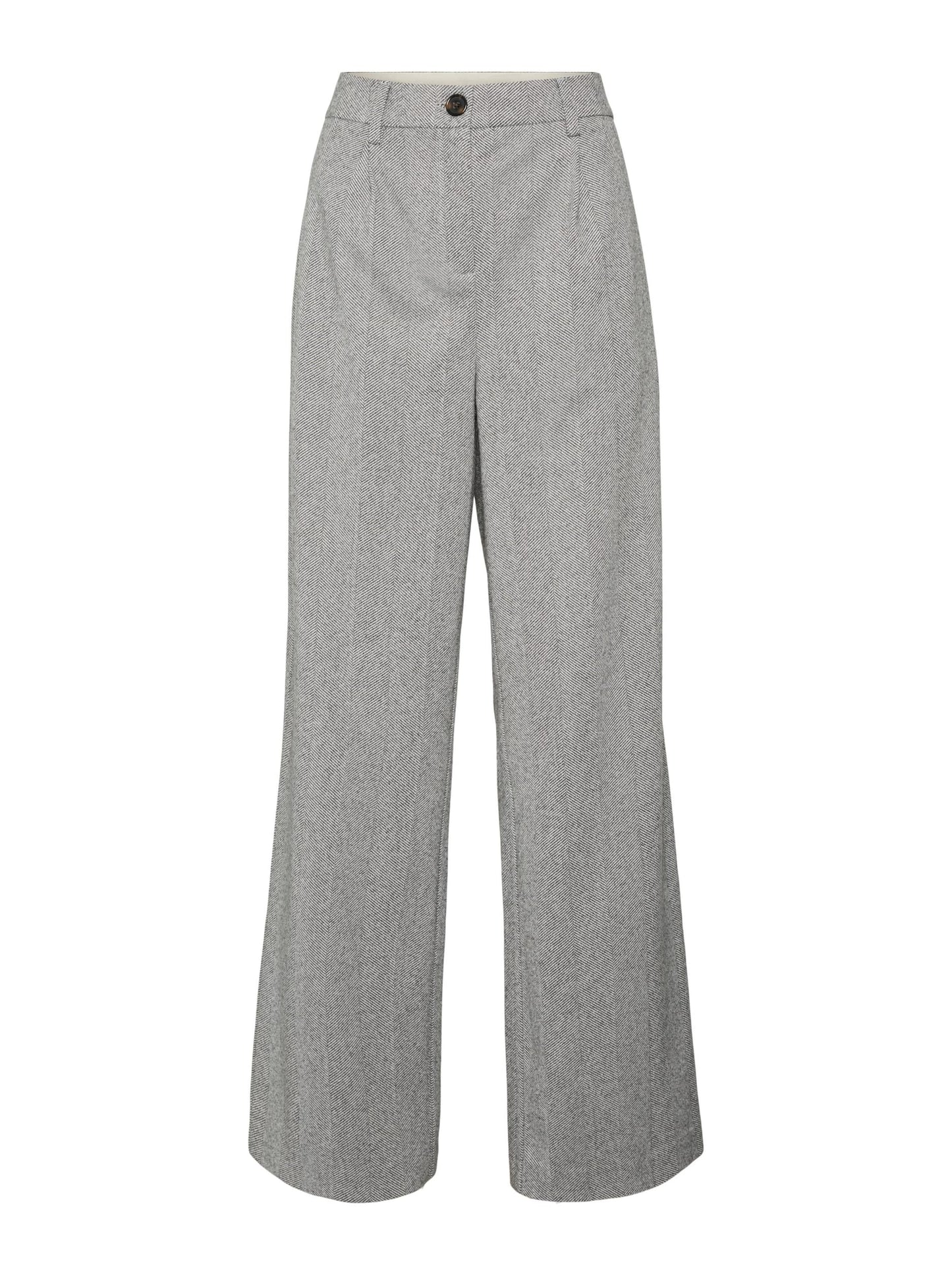 VERO MODA Women's Pleat Front Trousers Grey Size 42