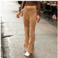 VERO MODA Women's Velvet Flare Pants Black