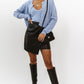 VERO MODA Women's Asymmetrical Mini Skirt Black Size Small