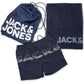 Jack & Jones Men's 3 Pc Swim Trunks Towel & Drawstring Beach Bag Set Gray Size XX-Large