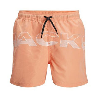Jack & Jones Men's 3 Pc Swim Trunks Towel & Drawstring Beach Bag Set Orange Size Medium