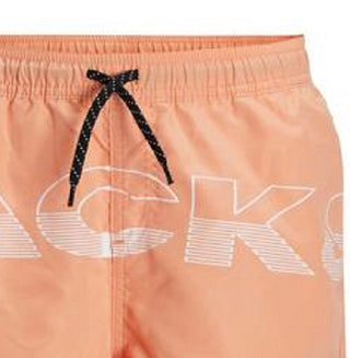 Jack & Jones Men's 3 Pc Swim Trunks Towel & Drawstring Beach Bag Set Orange Size Medium