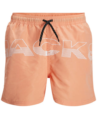 Jack & Jones Men's 3 Pc Swim Trunks Towel & Drawstring Beach Bag Set Orange Size XX-Large