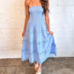 Main Strip - Tube Smocking Lace Boarder Midi Dress