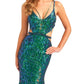 Ellie Wilde - Cut-out Long Sequin Prom Dress