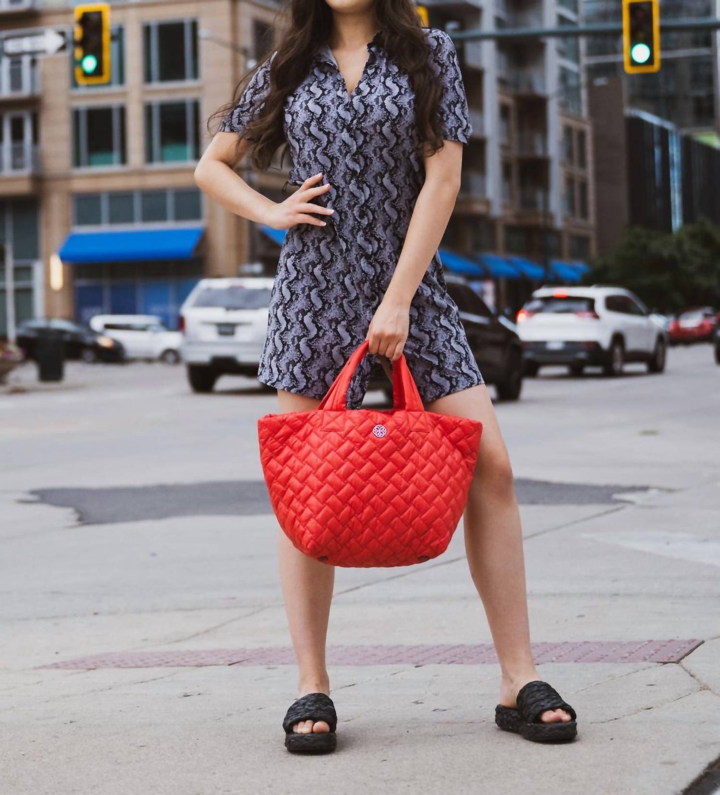 Ameliora - Small Quilted Tote Bag With Wallet & Crossbody Strap