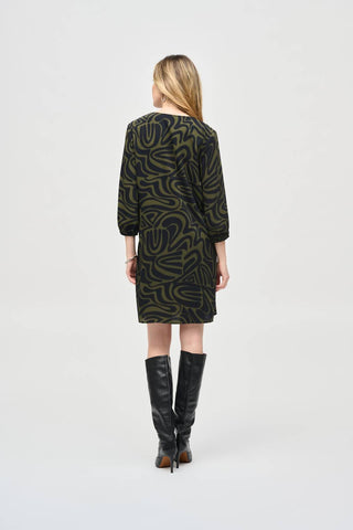 Joseph Ribkoff - Bohemian Abstract Puff Sleeve Dress