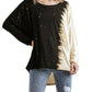 Umgee - Contrast Color Raw Edge Top