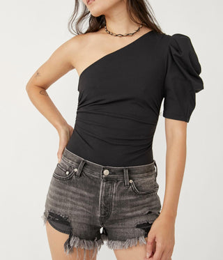 Free People - One Shoulder Puff Sleeve Bodysuit
