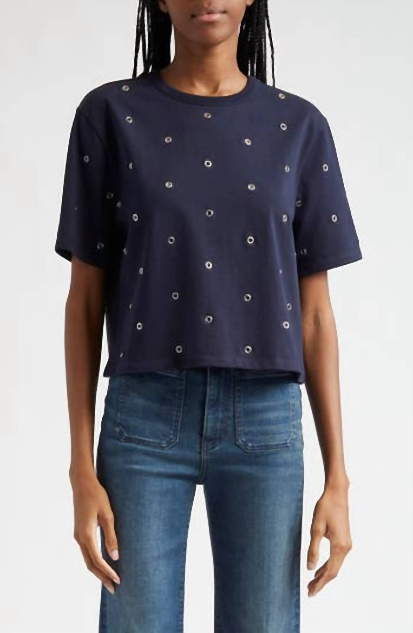 Veronica Beard - Sebastian Grommet Accent Cotton T-shirt