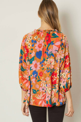 Entro - Bold Floral Print Top