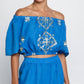 Greek Archaic Kori - Lefkada Off Shoulder Crop Top