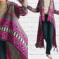 Davi & Dani - Printed Shawl Fringed Hem Cardigan