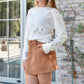 8Apart - Junior Women's Conrad Suede Mini Skirt