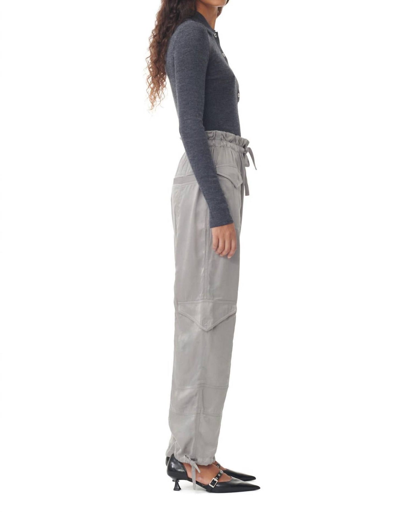 Ganni - Washed Satin Trouser