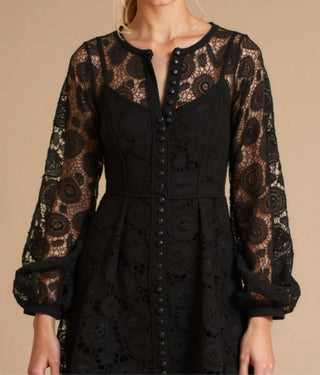 Akalia - Liane Long Sleeve Mini Lace Dress