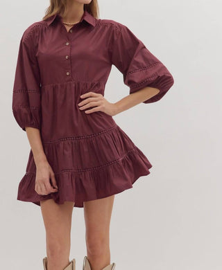 Entro - Tiered Mini Dress with lace Trim