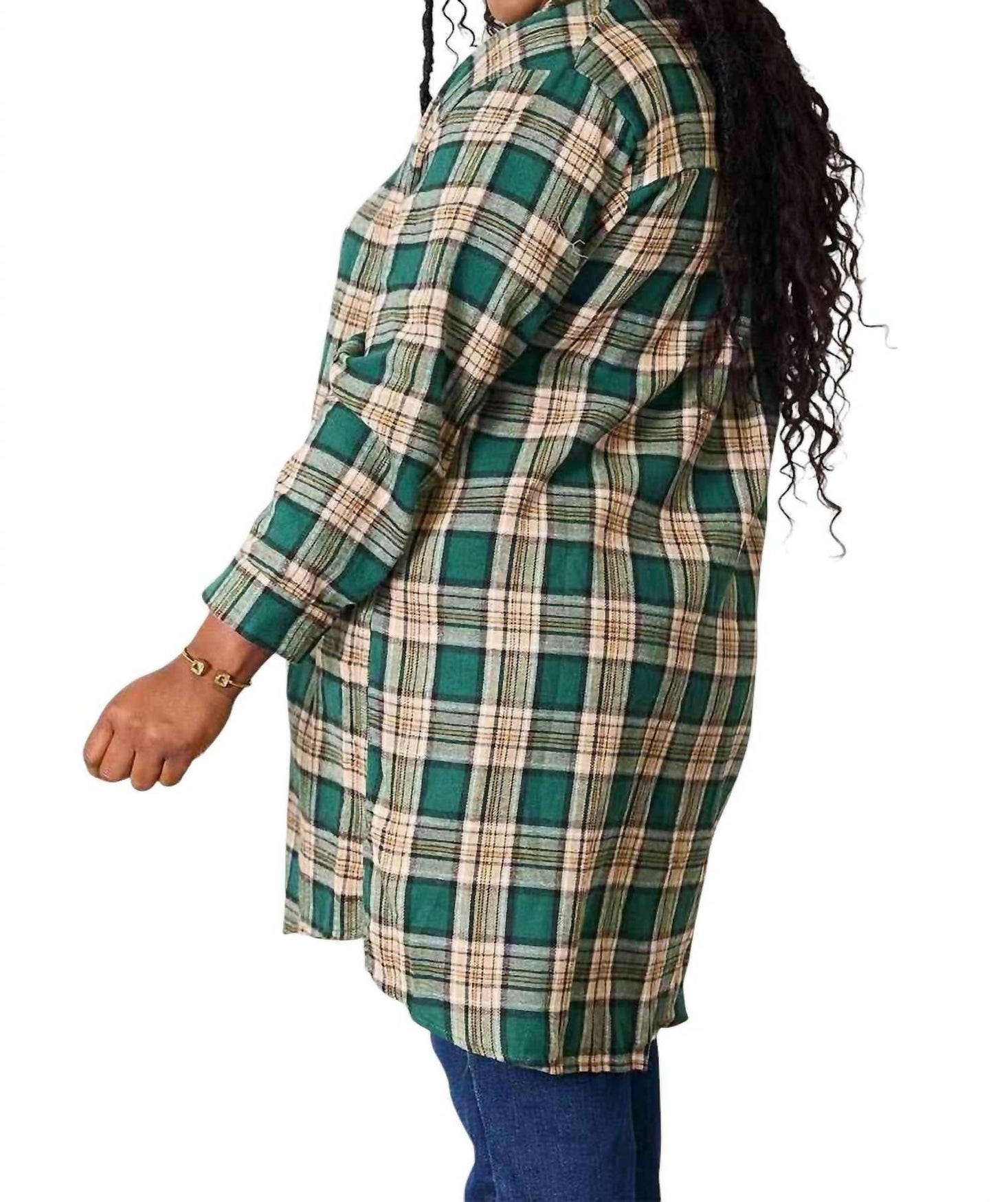 Double Take - Effortlessly Elegant Plaid Collared Shirt