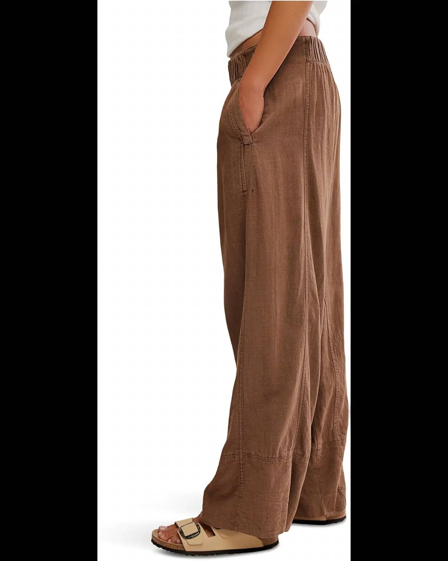 Free People - Day's End Cotton-linen Pull-on Pants