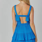 Baby Pink - Pleated Tiered Elastic Detail Mini Dress
