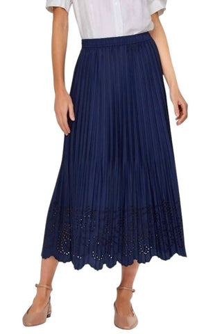 Current Air - Pleated Eyelet Midi Skirt
