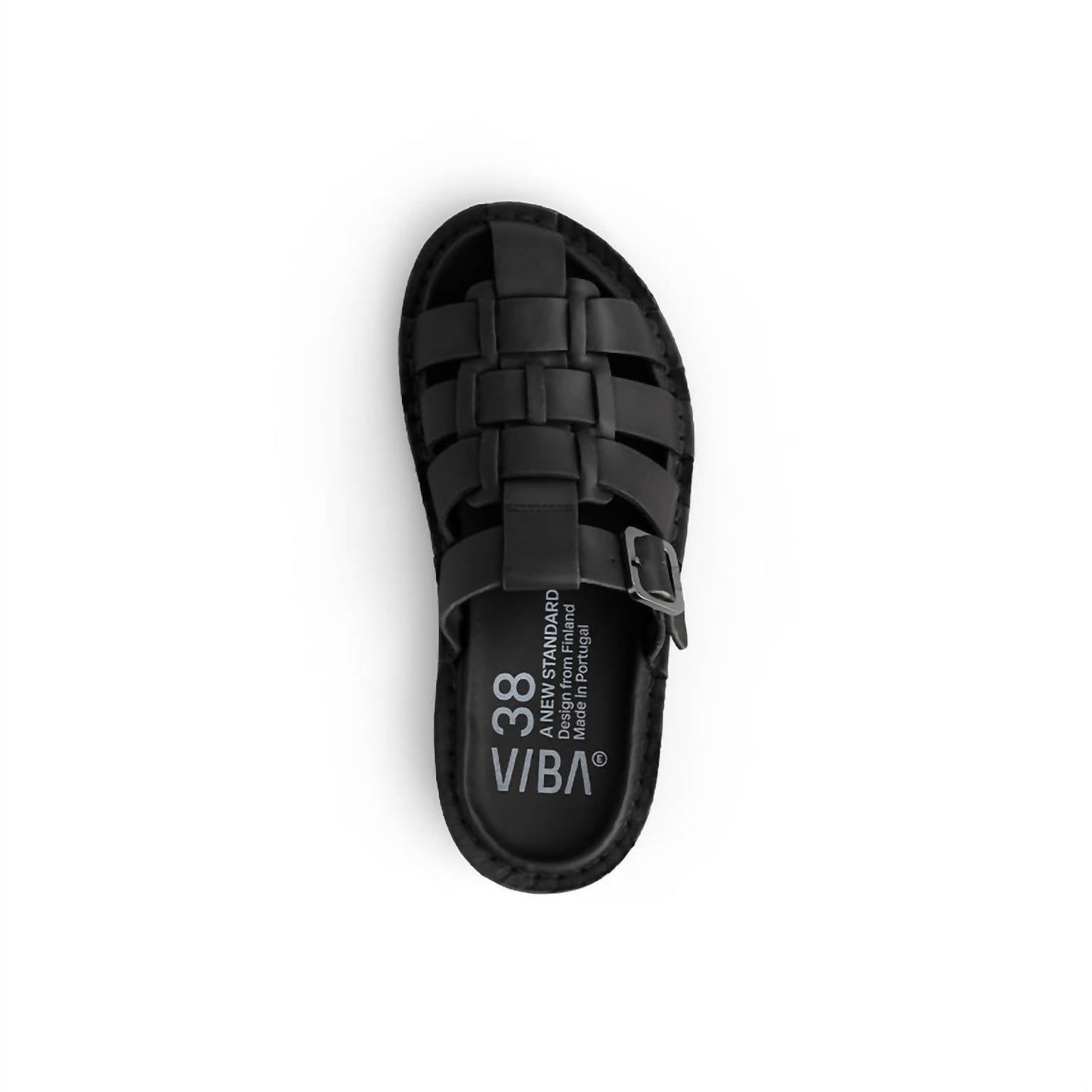 Vibae - Women's Amalfi Leather Preto Sandal