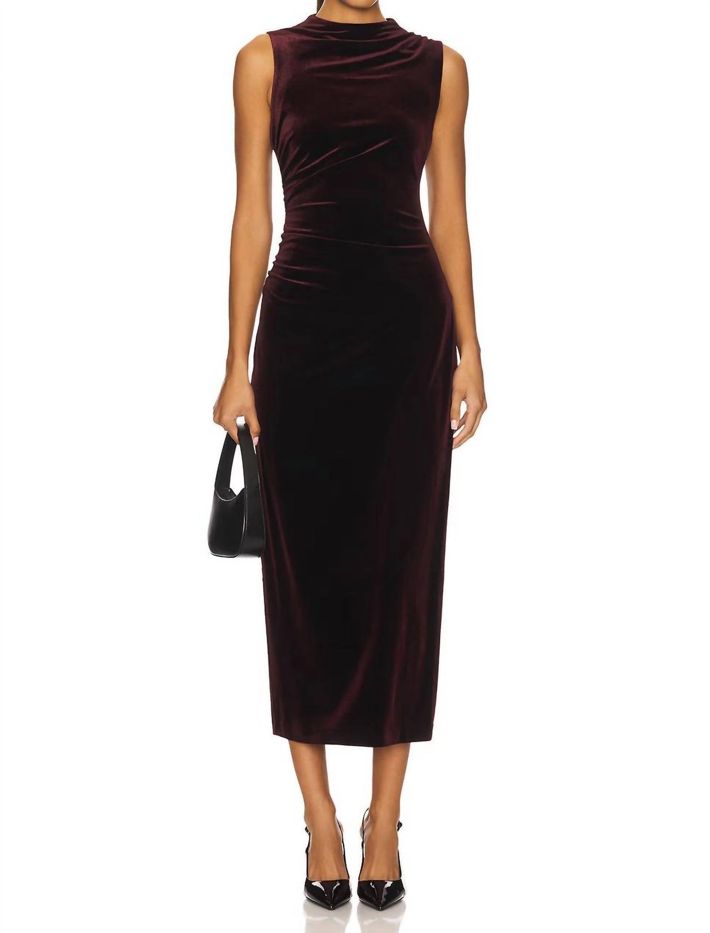 Steve Madden - Cleo Velvet Mockneck Midi Dress