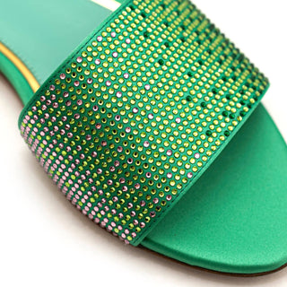 Gedebe - Women's Satin Rhinestone Embellished Flats