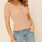 Promesa - Ribbed Knit V Neck Button Front Sweater Top
