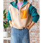 Veveret - Fleece Puffer Sleeve Pullover Top