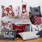 Let It Snow Embroidered Cotton Throw Pillow – 20x20 Gray Winter Accent Cushion