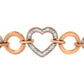 14K Rose Gold Plated .925 Sterling Silver Diamond Accent Circle and Heart Link Adjustable 6�������-10������� Bolo Bracelet