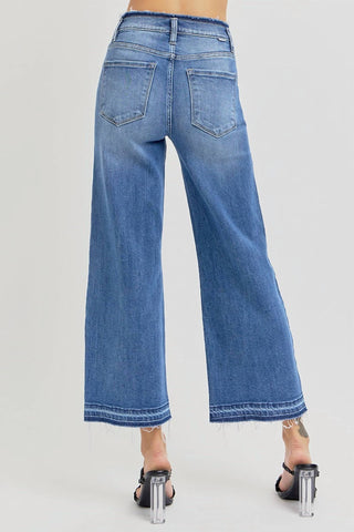 Risen - High Rise Crop Wide Jeans