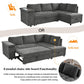 L Shaped Couch With Pull Out Bed And Storage Sectional Sleeper Sofa